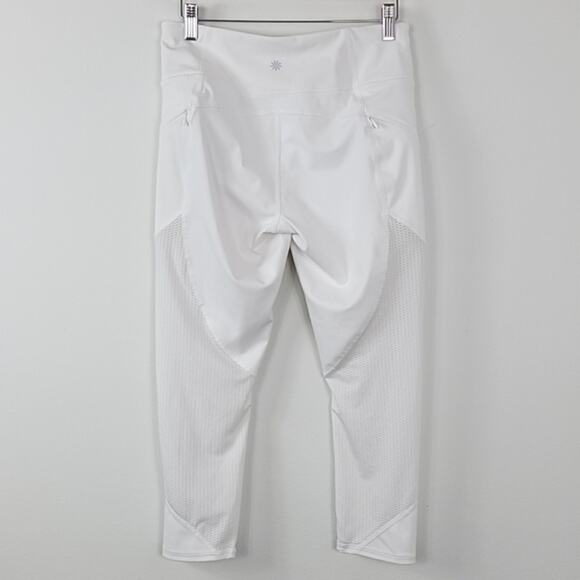 Athleta Mesh Contender Mid-Rise Capri Leggings in White Medium - Picture 3 of 15